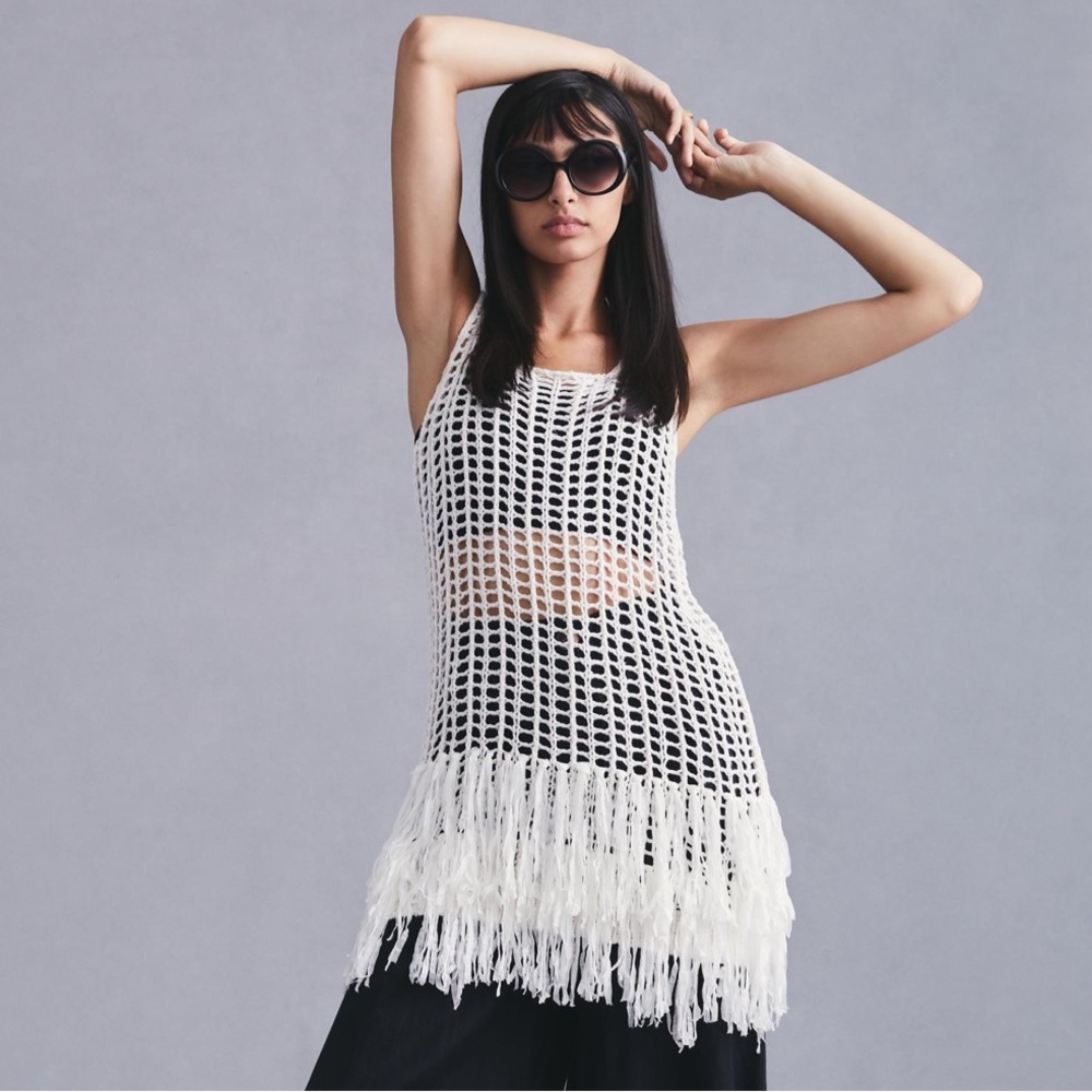 Anthropologie fringe crochet top/dress